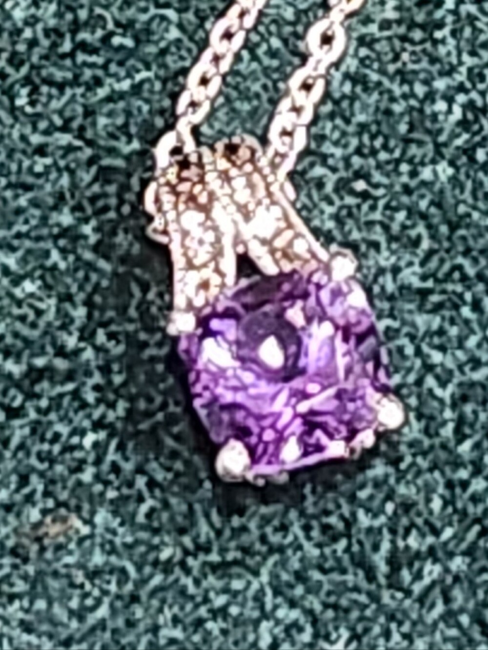 Sterling Silver And 18k White Gold Plated Amethyst And Smoky Quartz Pendant